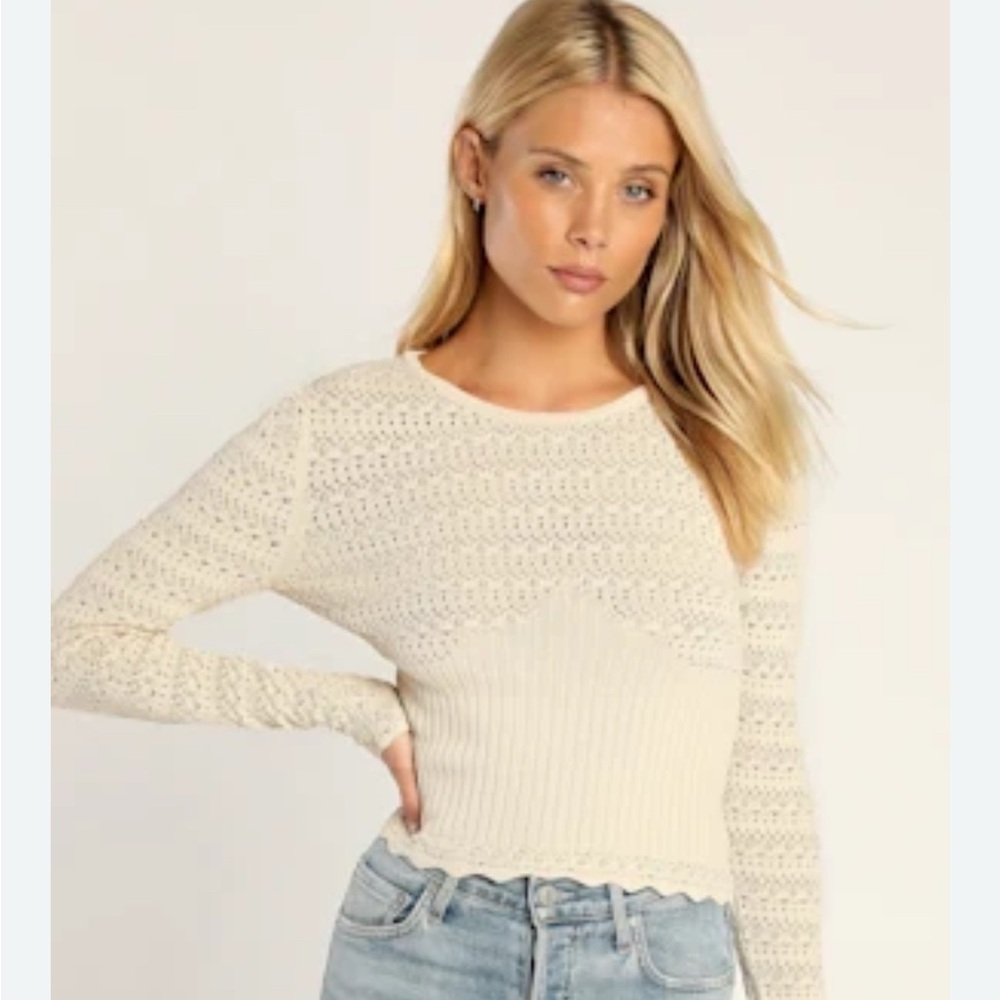 Zara knit top with detail on top size M